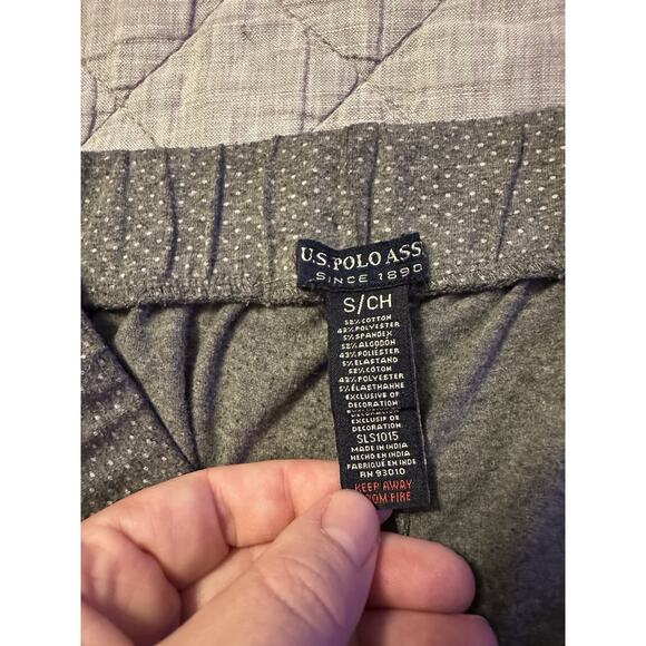 U.S. Polo Assn Womens Small Lounge Pajama Set Gray Henley Top Jogger Pants Soft - Picture 6 of 15